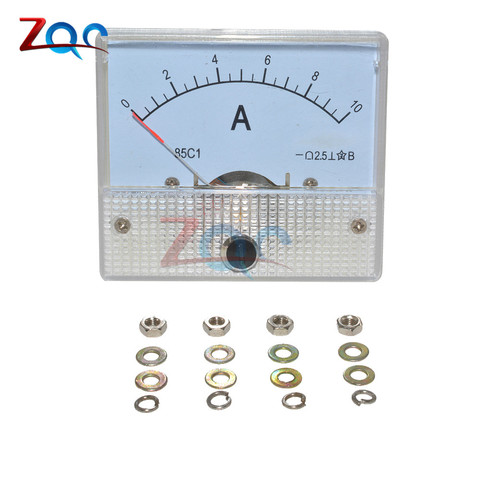 85C1 DC 0 -10A аналоговый панельный амперметр, измеритель тока, амперметр/DC 0 -5A аналоговый панельный ампер, измеритель тока, амперметр ► Фото 1/6