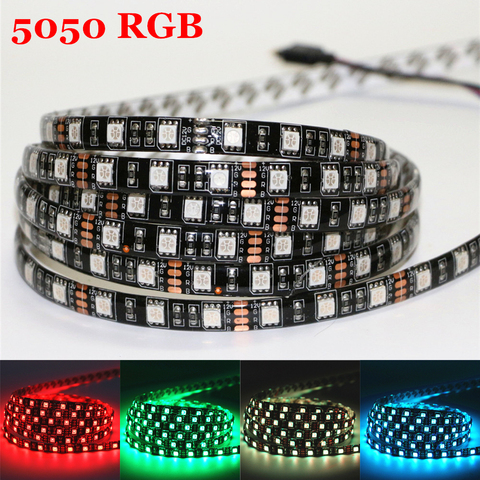 Гибкая светодиодная ленсветильник 5050 RGB, 60 светодиодов/м, 12 В, 0,5/1/2/3/4/5 м ► Фото 1/6