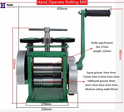 Ручная мини-прокатная Золотая мельница, ювелирная прокатная мельница с максимальным отверстием 0-5 мм, машина для прессования планшета ► Фото 1/6