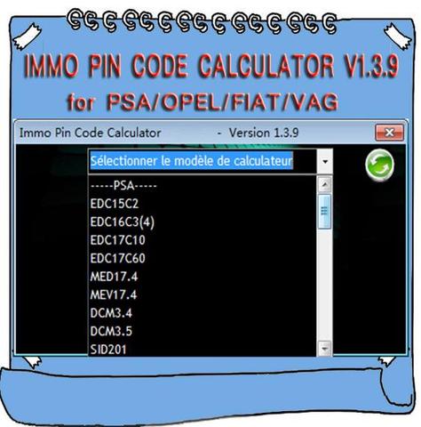 IMMO Pin Code калькулятор V1.3.9 для Psa Opel Fiat Vag, бесплатная доставка ► Фото 1/1