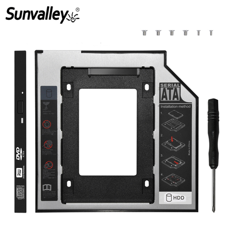 Sunvalley Новинка 12,7 мм Универсальный 2-й жесткий диск Caddy 2,5 