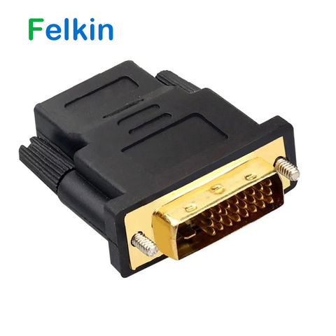 Кабель-адаптер Felkin DVI-HDMI, позолоченный штекер 24k, 24 + 1 контакт, 1080P ► Фото 1/6