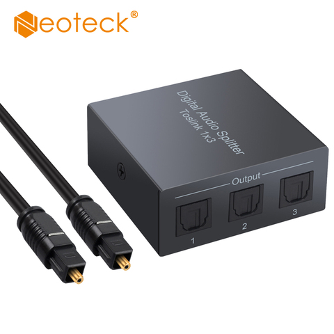 Neoteck 1x3 SPDIF Toslink Цифровой аудио сплиттер 1 в 3 выхода 3 порта аудио оптический сплиттер Поддержка порта LPCM 2,0 DTS AC3 адаптер ► Фото 1/6