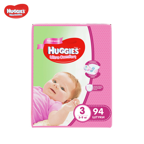 Подгузники Huggies для девочек Ultra Comfort 5-9 кг (размер 3) 94 шт ► Фото 1/3