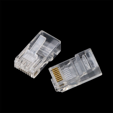 Kebidu, 30 шт., высококачественные головки RJ45 RJ-45 CAT5 CAT6, модульный разъем Ethernet, твердый или многожильный 8-контактный сетевой кабель ► Фото 1/6