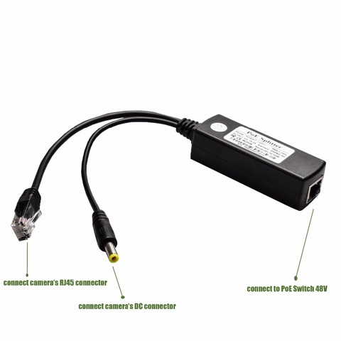 BESDER IEEE802.3af 48В кабель-Сплиттер PoE 15,5 Вт Кабель адаптер POE, активный сплиттер POE блок питания 12В сепаратор ► Фото 1/4