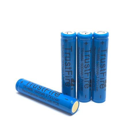 TrustFire TR14650 14650 3,7 В 1600 мАч аккумуляторная батарея, литиевые батареи с защищенным PCB источником питания, светодиодный фонарик ► Фото 1/4
