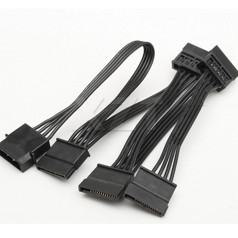 PZ 1 шт. 4-контактный 18AWG провод для жесткого диска IDE Molex на 5-портовый 15-контактный SATA Кабель питания Шнур свинцовый HDD SSD ПК сервер DIY Лидер продаж ► Фото 1/2