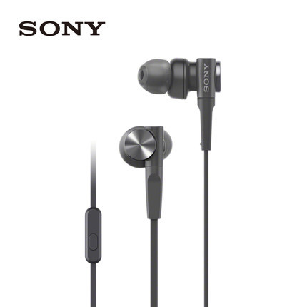 Оригинальные наушники-вкладыши Sony MDR-XB55AP Premium с микрофоном (черные/белые) ► Фото 1/6