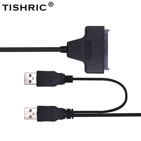 Оригинальный Кабель-адаптер TISHRIC SATA к USB 2,0 к 7 15 22pin, внешний usb-адаптер питания для 2,5-дюймового SATA SSD HDD жесткого диска, конвертер ► Фото 1/6