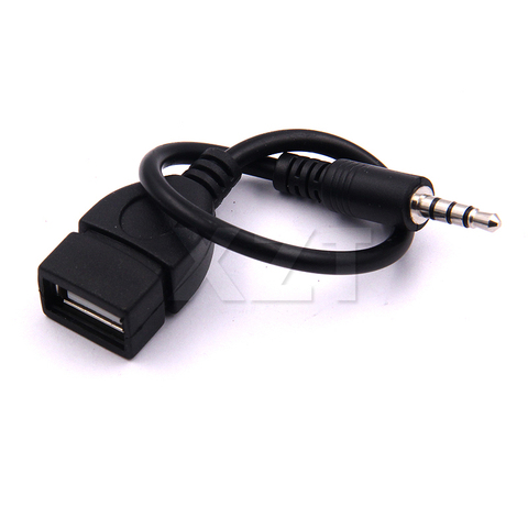Высокое качество 3,5 мм Штекерный аудио разъем AUX к USB 2,0 Тип A Адаптер конвертера OTG кабель ► Фото 1/6