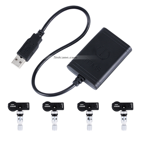 Seicane портативный автомобильный USB TPMS с 4 внутренними датчиками для Android в тире навигации DVD TPMS мониторинга авто сигнализации ► Фото 1/6