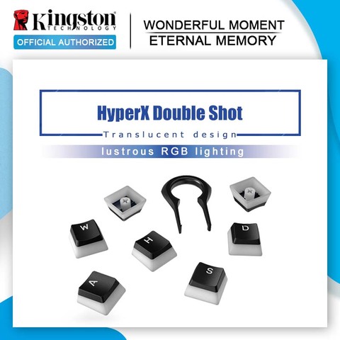 Колпачок для клавиатуры Kingston HyperX Double Shot, полупрозрачный колпачок для механической клавиатуры pbt Full 104 ► Фото 1/6