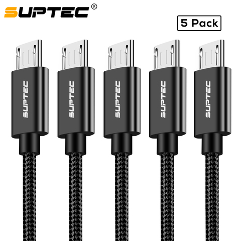 Кабель Micro USB SUPTEC 2 м, 3 м, 5 шт., кабель для быстрой зарядки и передачи данных для Android Samsung S6 S7 Edge Xiaomi Huawei, Шнур Micro USB ► Фото 1/6