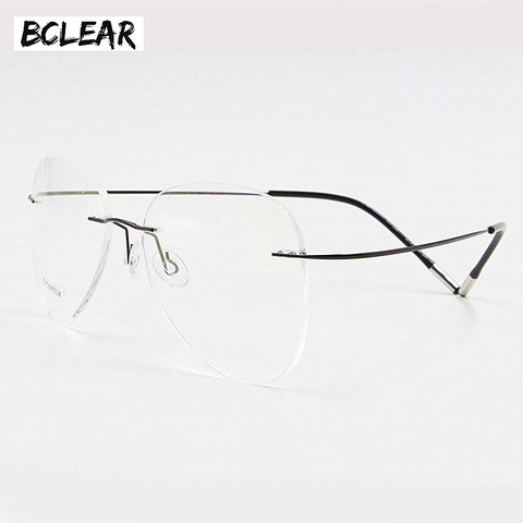 BCLEAR титановые очки без оправы, модные дизайнерские очки, оправа для очков для мужчин и женщин, легкие гибкие очки ► Фото 1/6