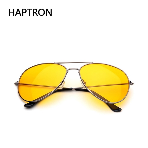 Солнцезащитные очки HAPTRON для мужчин и женщин, желтые водительские авиаторы с функцией ночного видения, UV400 ► Фото 1/5