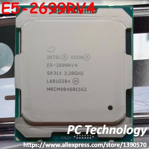 Оригинальный Intel Xeon E5-2699RV4 V4, OEM версия, 22 ядра, 2,20 ГГц, 55 МБ, 1 год гарантии, E5 2699R V4 ► Фото 1/1