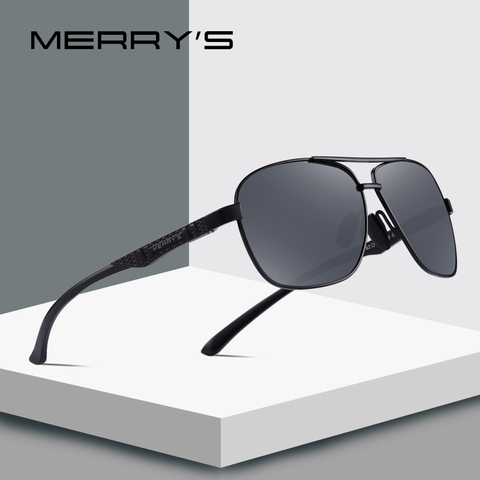 Мужские поляризационные очки MERRYS, дизайнерские солнцезащитные очки в оправе из авиационного сплава с hd-линзами для вождения, степень защиты UV400, S8157 ► Фото 1/6