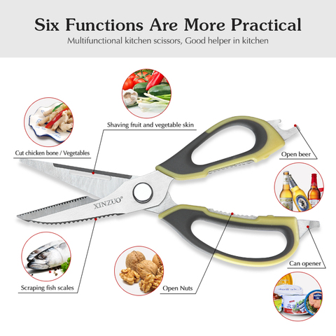 Бренд XINZUO, ножницы из нержавеющей стали, инструмент для домашней кухни, ножницы для курицы, птицы, мяса, бытовые травы, инструмент для пригот... ► Фото 1/5