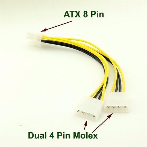 1 шт. ATX 8 Pin EPS12V на Dual 4 Pin Molex Male кабель адаптера питания материнской платы ► Фото 1/6