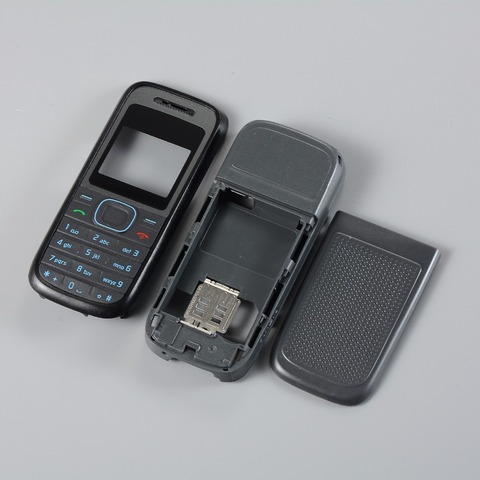 Полный Чехол для Nokia 1208, английские брелоки, крышка средней рамы, корпус аккумулятора с инструментами, передняя панель с логотипом, дверная панель ► Фото 1/3