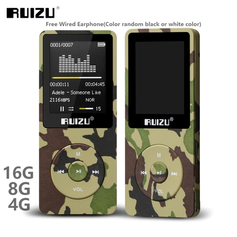 RUIZU X02 Ультратонкий MP3-плеер Usb 4 ГБ 8 ГБ 16 ГБ для хранения 1,8 дюймов экран воспроизведение 80h Высокое качество радио Fm Электронная книга музыкал... ► Фото 1/6