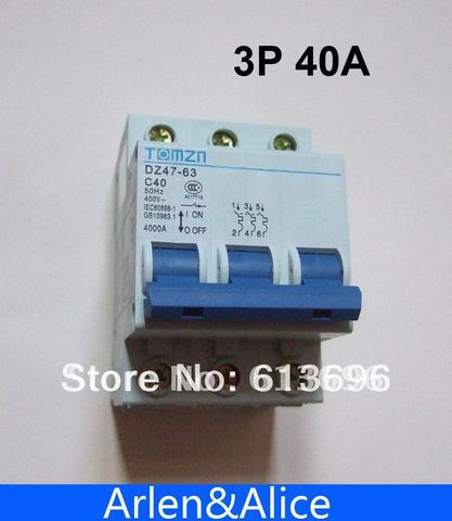 3P 40A 400V ~ 50HZ/60HZ Автоматический выключатель MCB C Тип ► Фото 1/1