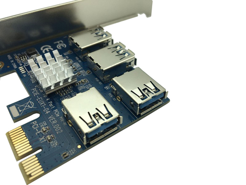 Горячая PCI Express Riser Card PCI-E 1x до 16x1 до 4 PCIE USB 3,0 слот мультипликатор концентратор адаптер для Биткоин майнинга BTC машина ► Фото 1/5