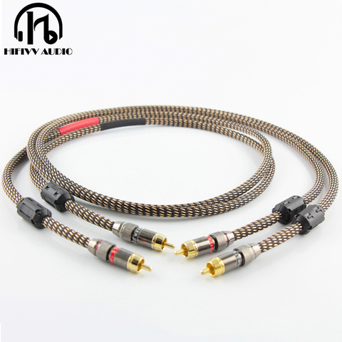 Hifivv аудио hi-fi усилитель, кабель, RCA сигнальный кабель, чистая медь, штекер amp, кабель, размер 0,5 м, 1 м, 1,5 м, 2 м, 3 м ► Фото 1/5