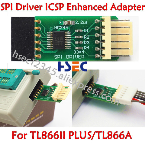 Новый драйвер SPI, усиленный адаптер ICSP для программатора XGecu TL866II PLUS Minipro TL866A, программатор SPI flash in, адаптер программирования схем ► Фото 1/6