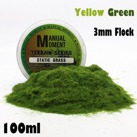 Миниатюрный материал для модели сцены, желтая зеленая трава из флока, газон, нейлоновая трава, порошок статической травы, моделирование 3 мм,... ► Фото 1/1