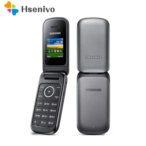 Оригинальный Samsung E1190 GSM 1,43 дюйма, 800 мАч, мини-SIM черный Восстановленный сотовый телефон, разблокированный старый мобильный телефон с откидно... ► Фото 1/1