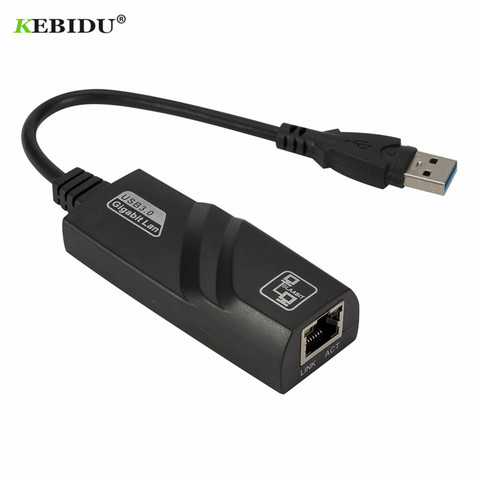 Сетевая карта KEBIDU Ethernet RJ45, проводной USB 3,0 к гигабитной LAN (10/100/1000) Мбит/с, сетевой адаптер для ПК ► Фото 1/6