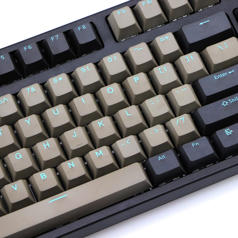 Keycap PBT Double shot, черный, серый, смешанный, синий, с надписью Dolch 108 87, вишневый профиль, колпачки для ключей MX, переключатели, колпачки для клавиат... ► Фото 1/6