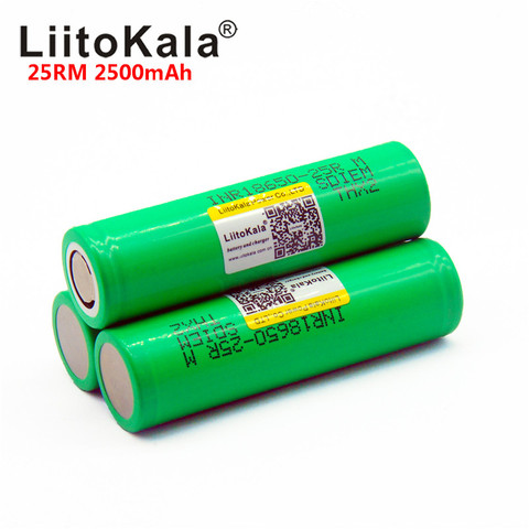 LiitoKala оригинальный новый бренд 18650 2500 мАч аккумуляторная батарея 3,6 V INR18650 25R M 20A разрядка Горячая ► Фото 1/6