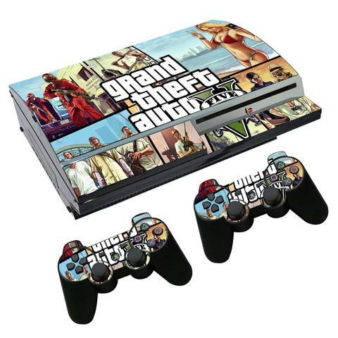 Grand Theft Auto V GTA 5 Наклейка для PS3 Fat PlayStation 3 консоль и контроллеры для PS3 Скины Наклейка виниловая пленка ► Фото 1/3
