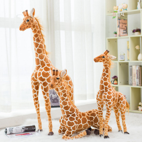 Реалистичный жираф плюшевые игрушки настоящая жизнь милые мягкие животные мягкая кукла 