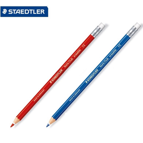 2 шт./лот STAEDTLER 14450 цветные карандаши, карандаш + резиновый Аниме/граффити/красный синий карандаш, оптовые цветные карандаши ► Фото 1/6