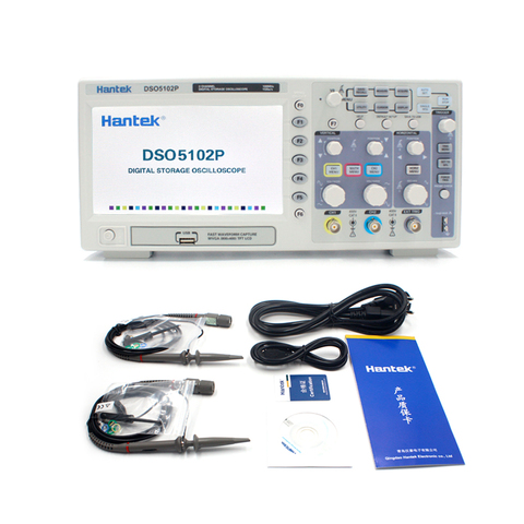 Цифровой осциллограф Hantek DSO5102P, 100 МГц, 2 канала, 1GSa/s, частота дискретизации в реальном времени, USB осциллограф ► Фото 1/6