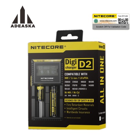 Зарядное устройство NITECORE D4 D2 I4 I2 Digicharger с ЖК-дисплеем, интегральные схемы Intelligente, глобальная версия, ion 18650 14500 16340 26650, зарядное устройство ► Фото 1/2