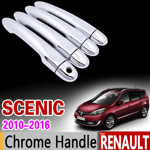 Хромированный чехол для ручки Renault Scenic III 2010-2016, отделка Grand Scenic XMOD 2011 2012 2013 2014, аксессуары для стайлинга автомобиля 3 ► Фото 1/6