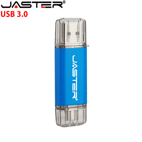 JASTER USB 3,0 OTG & type-c usb флеш-накопители 16 ГБ 32 ГБ 64 Гб 128 ГБ 256 ГБ pendrives dual pen drive для системы android ► Фото 1/6