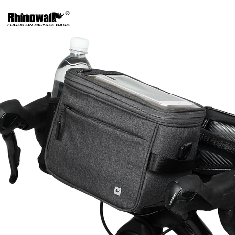 Водонепроницаемая велосипедная сумка Rhinowalk на руль сенсорного экрана, сумка на переднюю трубу, многофункциональная сумка через плечо для т... ► Фото 1/6