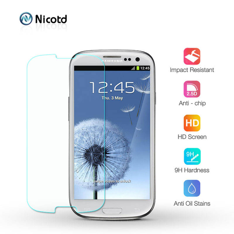 Nicotd закаленное стекло для Samsung Galaxy S3 S4 S5 S6 S7 A3 A5 J3 2015 2016 Grand Prime защита для экрана HD 2.5D защитная пленка ► Фото 1/6