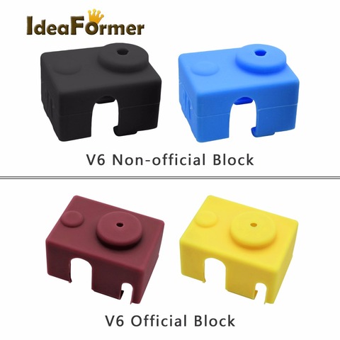 1 шт. V6 силиконовый чехол для 3D-принтера поддержка V6 PT100 Оригинальный J-head hotend 1,75/3,0 мм подогреваемый блок экструдер для 3D-принтера ► Фото 1/6