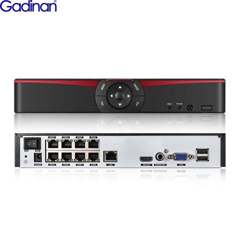 Gadinan H.265 8CH 48V POE 5MP /4CH 5MP NVR аудио выход P2P, для наблюдения, безопасности дома видео Регистраторы для POE Камера обнаружения движения ► Фото 1/6