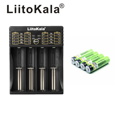 Умное зарядное устройство LiitoKala, 4 шт., NCR18650B, 3,7 В, 18650, 3400 мАч ► Фото 1/4