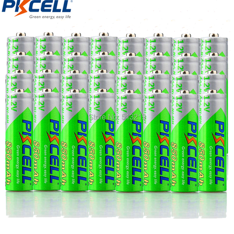 32 шт. PKCELL AAA батарея 850 мАч 1,2 в NIMH AAA перезаряжаемые батареи aaa низкая саморазряжающаяся батарея ► Фото 1/5