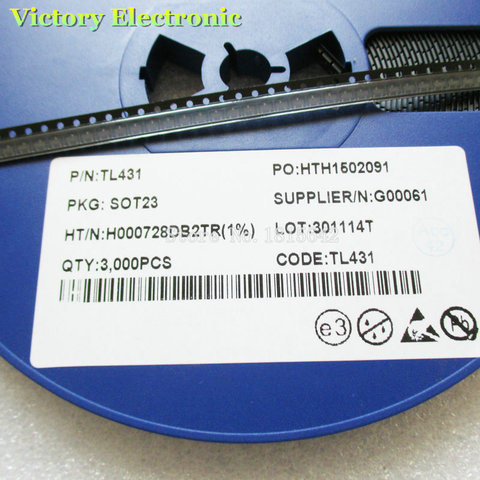 Триодный транзистор, 100 шт./лот TL431 SOT TL431A SOT-23 431 431A SMD ► Фото 1/1