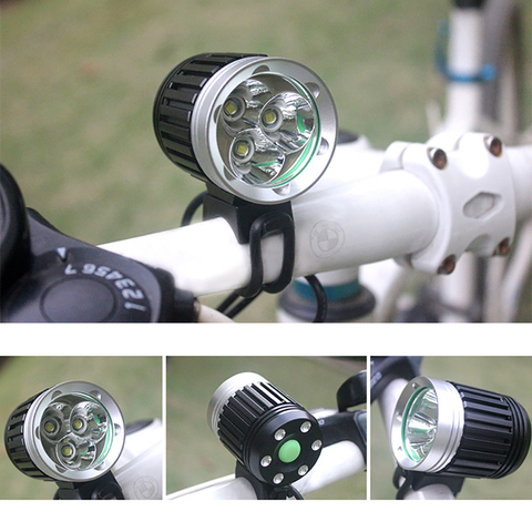 Тройной фитиль T6 светодиодный фонарь для велосипеда высокая яркость подключение USB интерфейс водонепроницаемый фонарь для руля велосипеда ► Фото 1/6